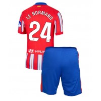 Koszulka piłkarska Atletico Madrid Robin Le Normand #24 Strój Domowy dla dzieci 2024-25 tanio Krótki Rękaw (+ Krótkie spodenki)